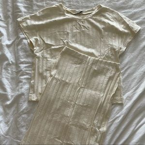 Cream skirt 2 piece set